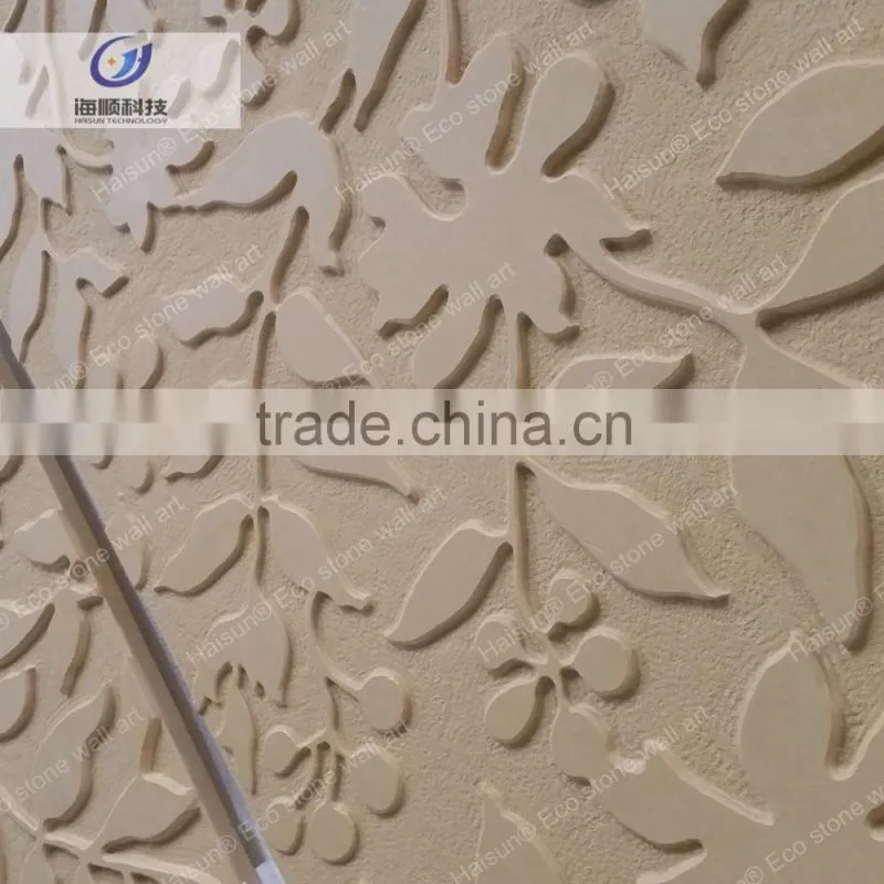 Southeast Asia style carved plants pattern 3D tv background wall art