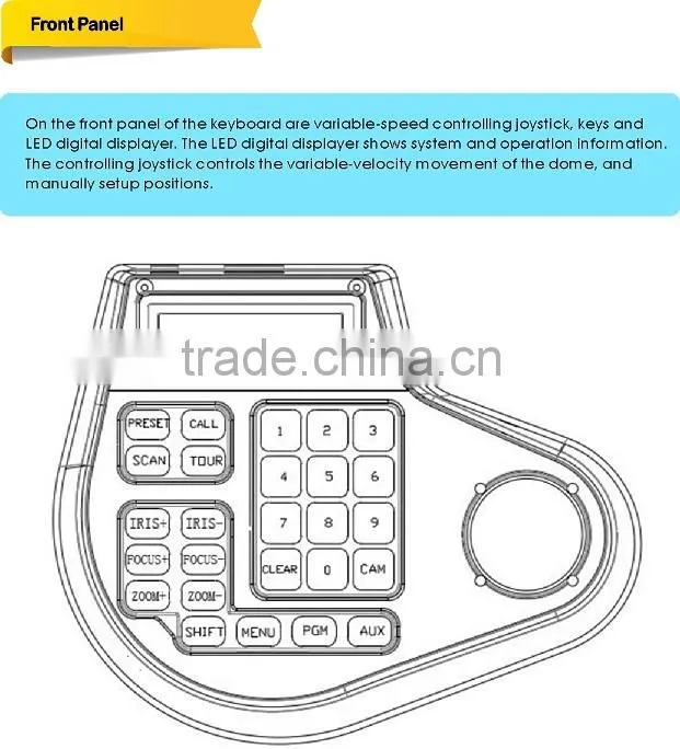 High speed dome cameras, slow dome camera ,zoom camera 2D Mini keyboard controller