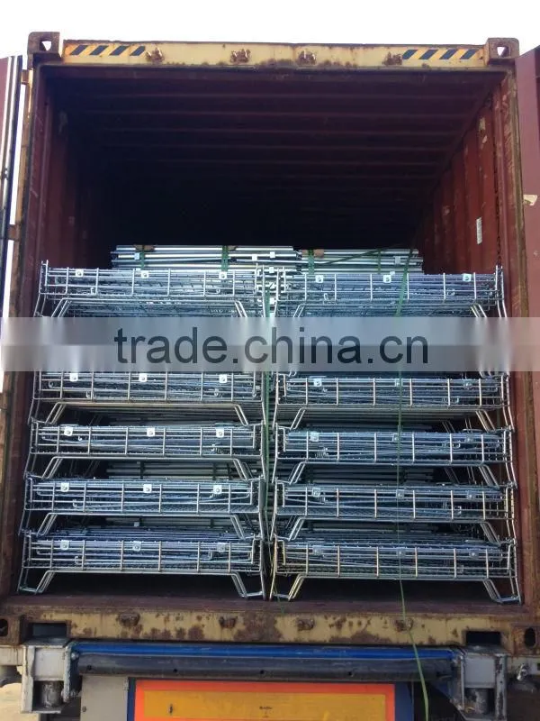 Zinc plated folding metal storage stacking wire mesh container