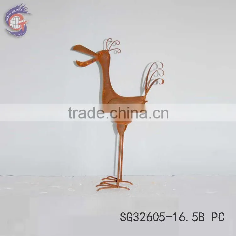 rust garden decoration metal bird