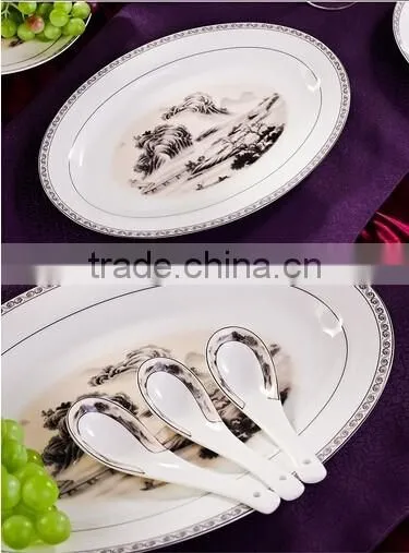 56 pcs Useful Ceramic Round Dinner Plate