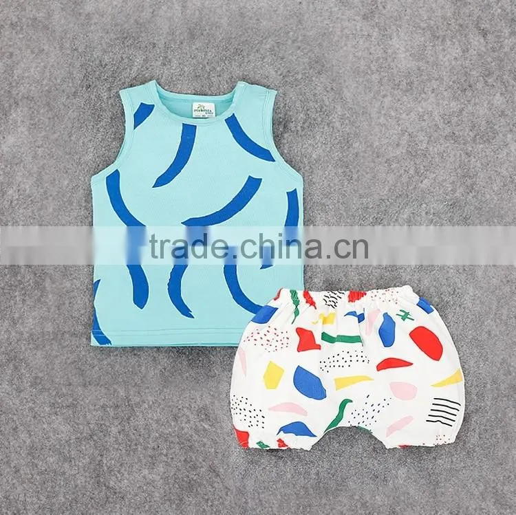 Summer kids clothes 2016 fashion style breathable design printed cotton vest kids summer children waistcoats
