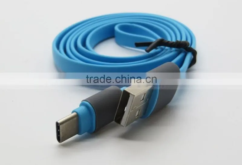 For Huawei USB 3.1 Data Charge Type C Cable Flat Color Noodle Cord