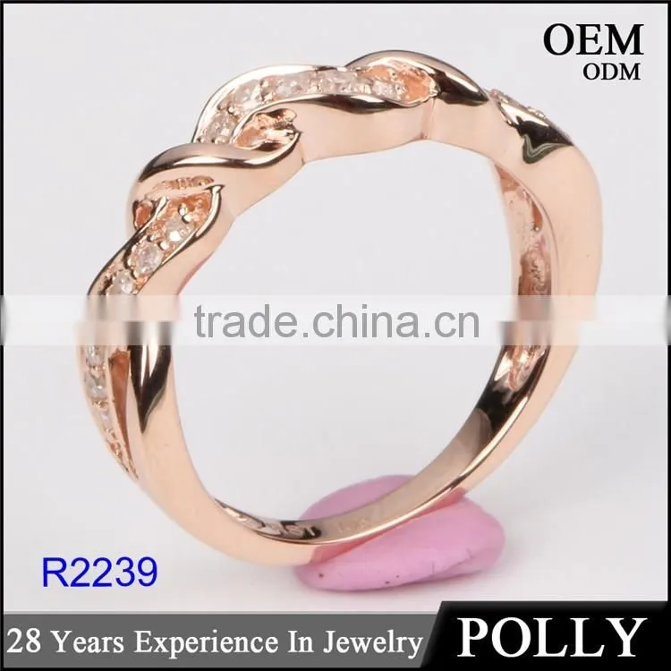New arriving 10k rose gold latest wedding women ring designs