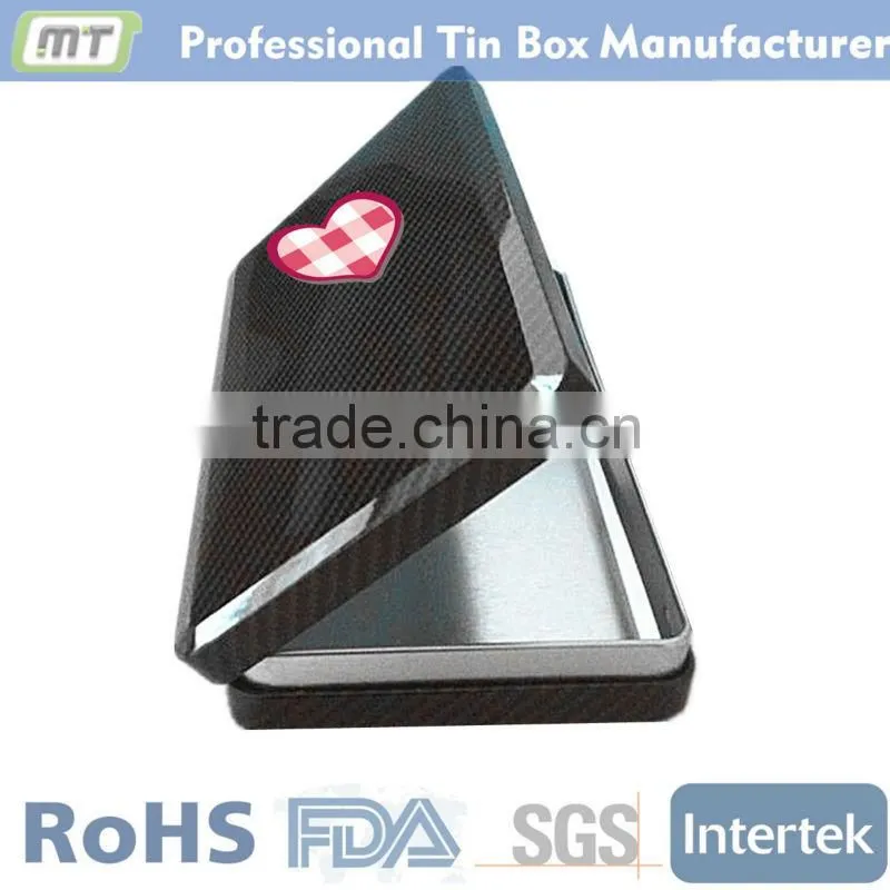 colored print rectangular tin with hinge lid