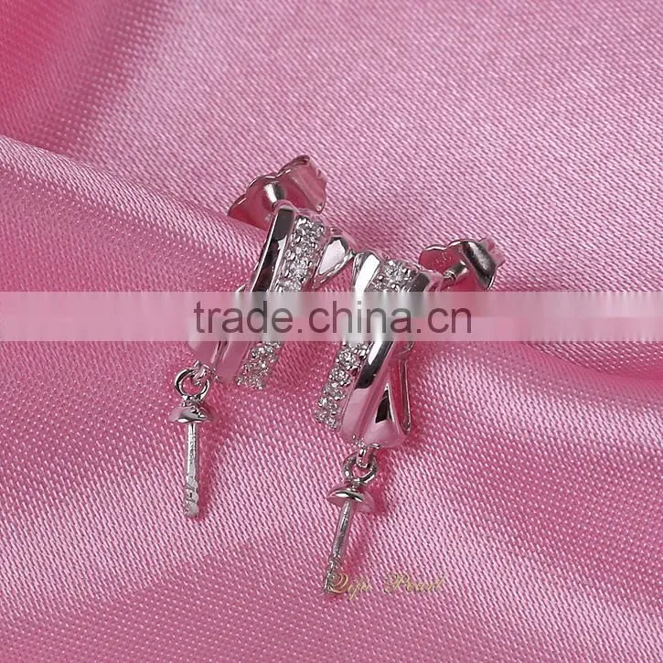 18k Gold Wholesale Black Pearl Earring Settings