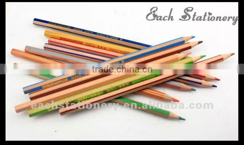12pcs 7inchHB stripe color pencil in color box case set