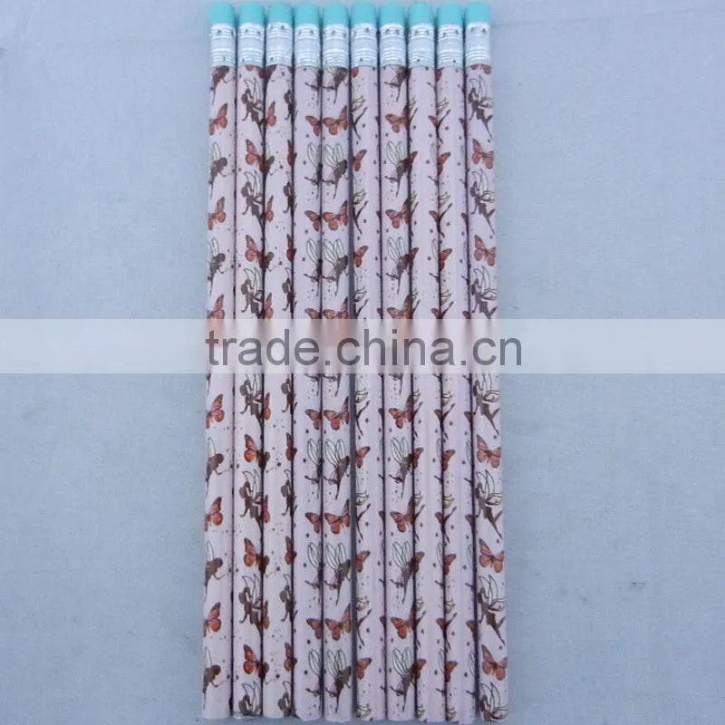 7inch HB heat plastic mantle pencil with eraser custom logo