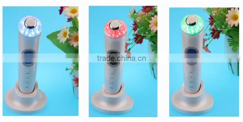 3color photon home use ultrasonic ionic massage personal use portable photon ionic massage