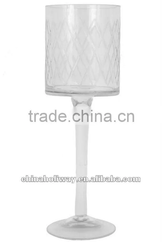Cut Glass Candle Holder, Small Size