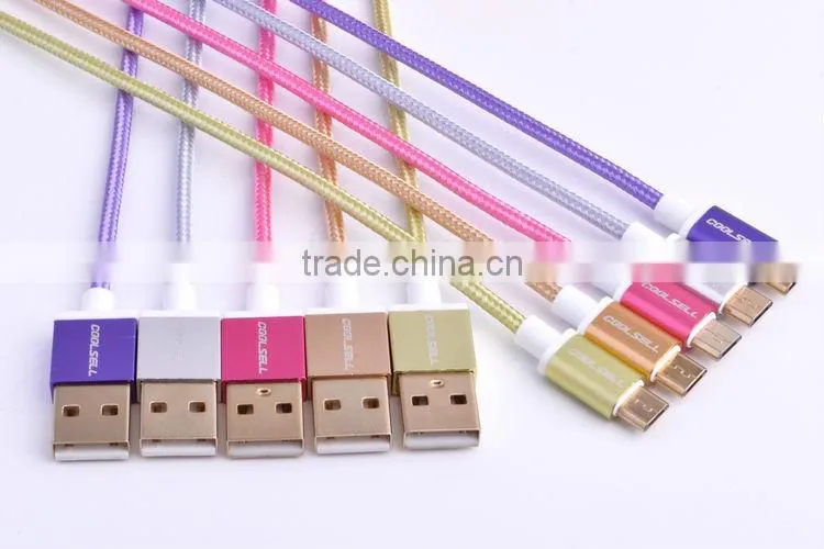 High quality micro usb 2.0 charger cable with Aluminum connector
