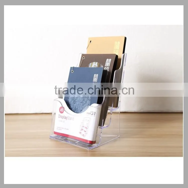 Three layer desktop menu display stand A5 brochure holder