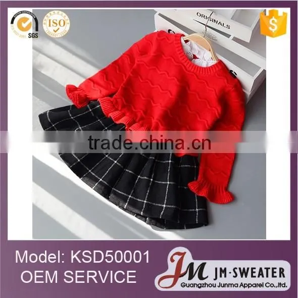 Newest design women jumpers red color crew neck knitted ugly christmas sweaters