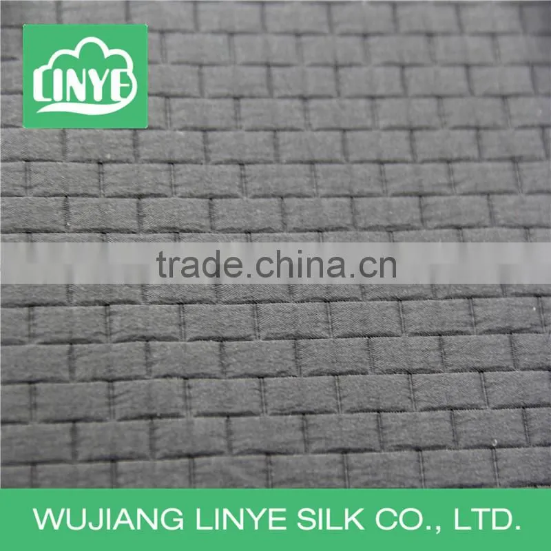 100% polyester grey fabric, checked patterned fabric for chair/seat cover