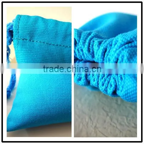wholesale blue color canvas drawstring gift packing bag
