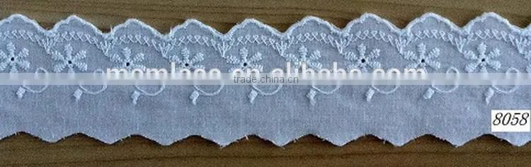Durable professional designer cotton lace trim embroidery