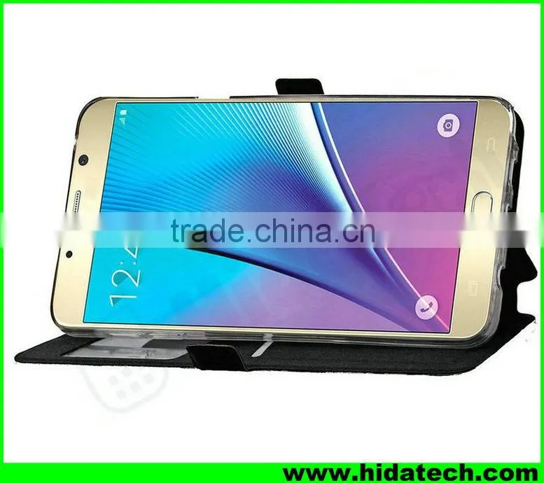 For Samsung Galaxy Note 5 Case / Foldable Flip Leather Cover Case For Samsung Galaxy Note 5 with Card Slots