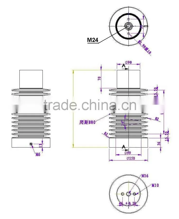 China Company Supply 33-45.5kv Epoxy Capacitive Insulator