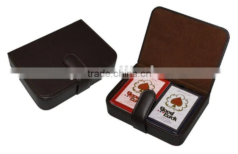 Leather Poker Case for 1 deck of playing card
