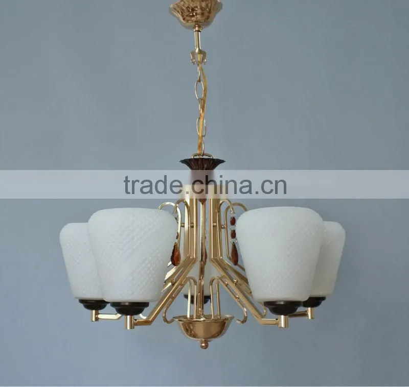 cream white glass pendant lamp chandelier with gold metal