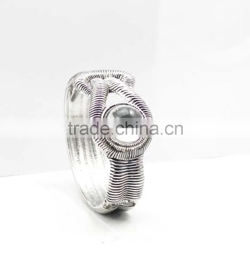 Trendy Stainless Steel Crystal Rhinestone Evil Eye Bracelet Bangle