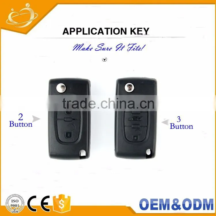3 Button With Keychain Remote Car Key Shell Flip for Citroen Xsara C4 C5 C6 C8 Light Symbol Groove