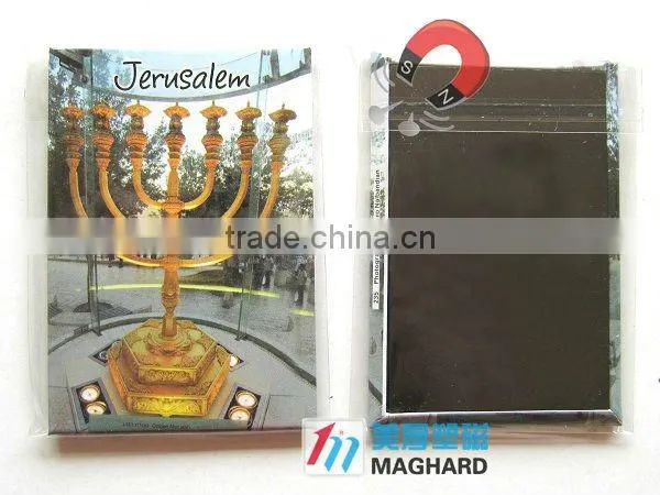 China supplier custom Jerusalem Tinplate Fridge Magnet for Isreal Tourist souvenir