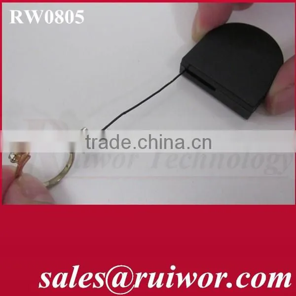 Mini D-shaped Retractable security tether used in supermarkets