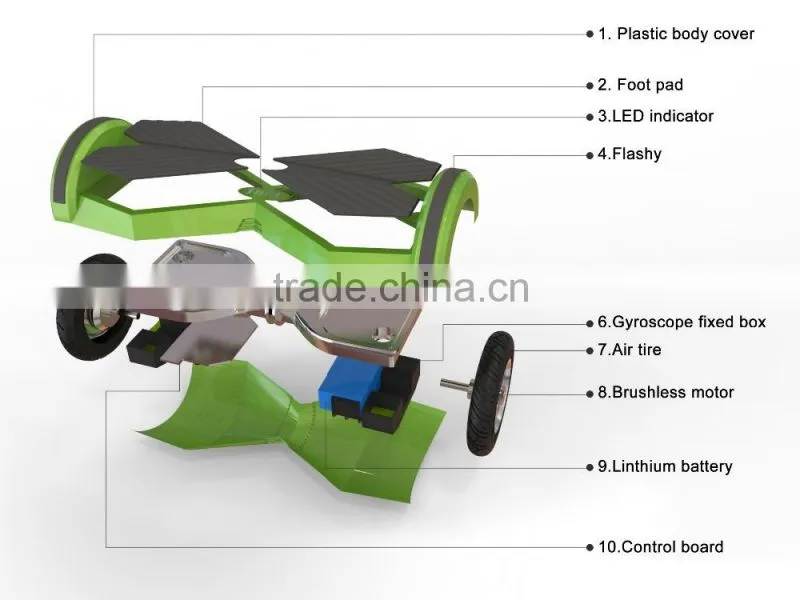Wholesale 8 Inch Two Wheels Electric Self Balance Scooter 2 Wheels Self Balancing Scooter / Skateboard