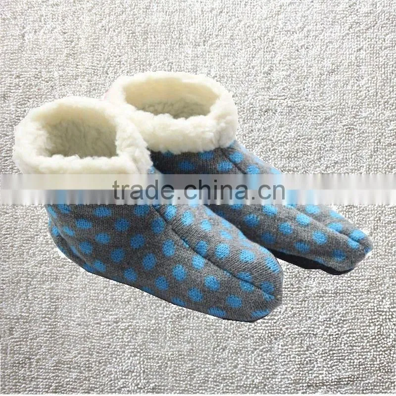 New Ladies Girls Knitted Lined Anti Slip/Skid Indoor Ankle Boot Slipper Socks non slip ankle socks