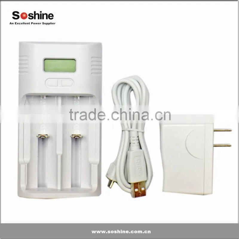 Soshine T2 LCD Universal Charger for 26650 18650 C AA AAA universal ni-mh li-ion battery charger 18650 battery charger
