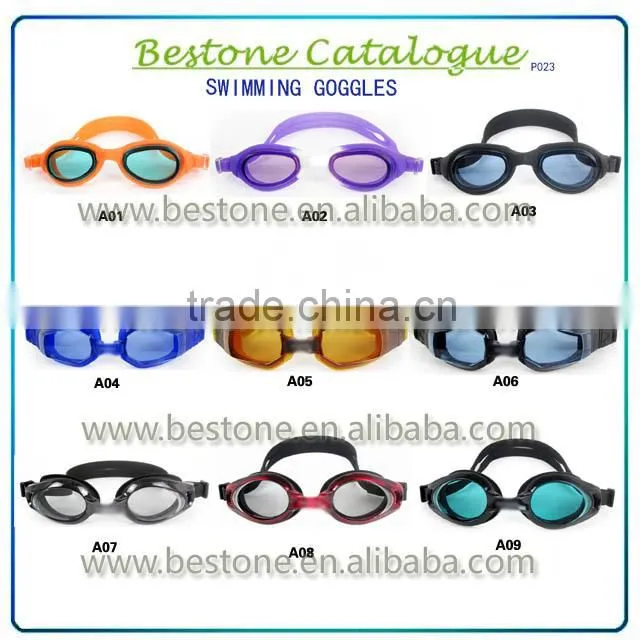 2015 anti-fog silicone best price PC lens professional swimming goggles with exquisite design