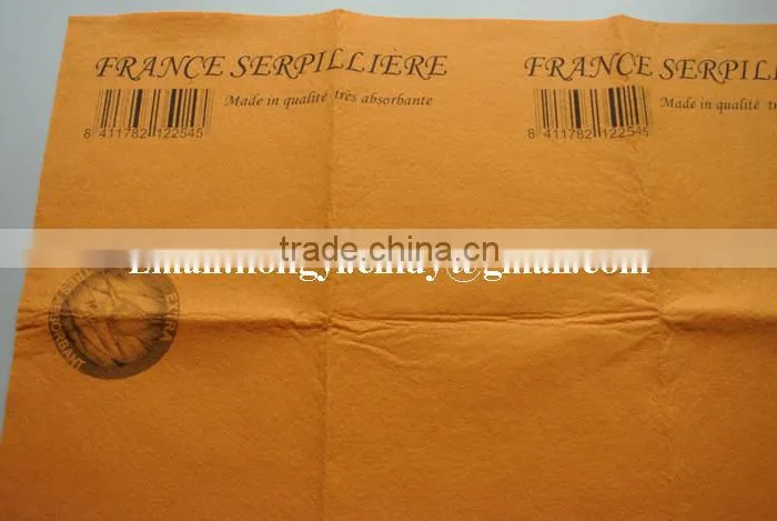 Logo printed needle punched nonwoven fabric orange super absorbent floor cleaning cloth