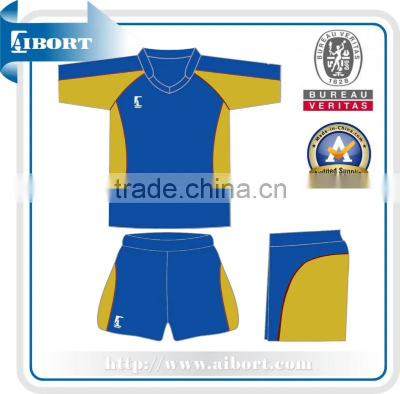 SUBRG-847-1 good quality blue yellow rugby clothes for sale