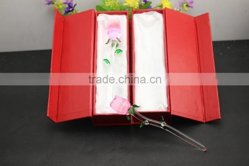 2016 Latest Design Romantic Crystal Rose Flower for Wedding Favors 160*25mm red /pink hot selling