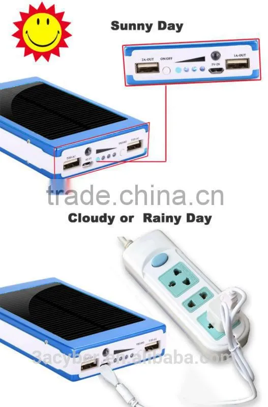 New Solar Powered 30000 mAh Dual USB Mobile Power Bank Battery Charger For Phone Travel Use