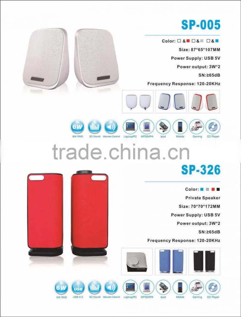 2 (2.0) Channels and Active Type speaker portable(SP-321)