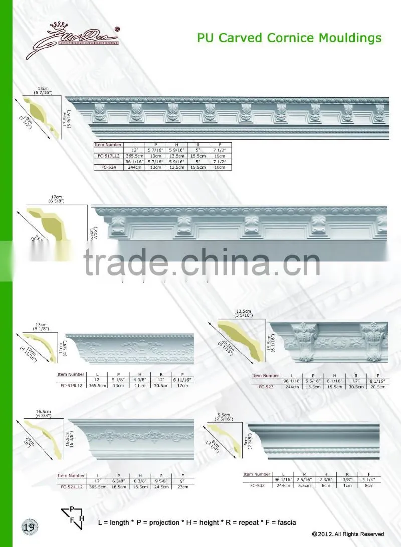 2016 Polystyrene High Quality beautiful PU decorative corbel eps cornice moulding