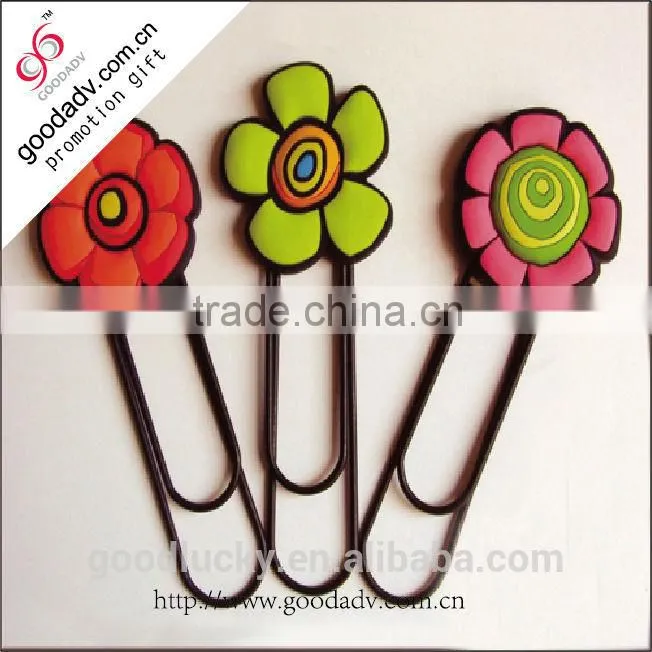 Soft pvc paper clip / cute design kid's gift soft pvc paper clips