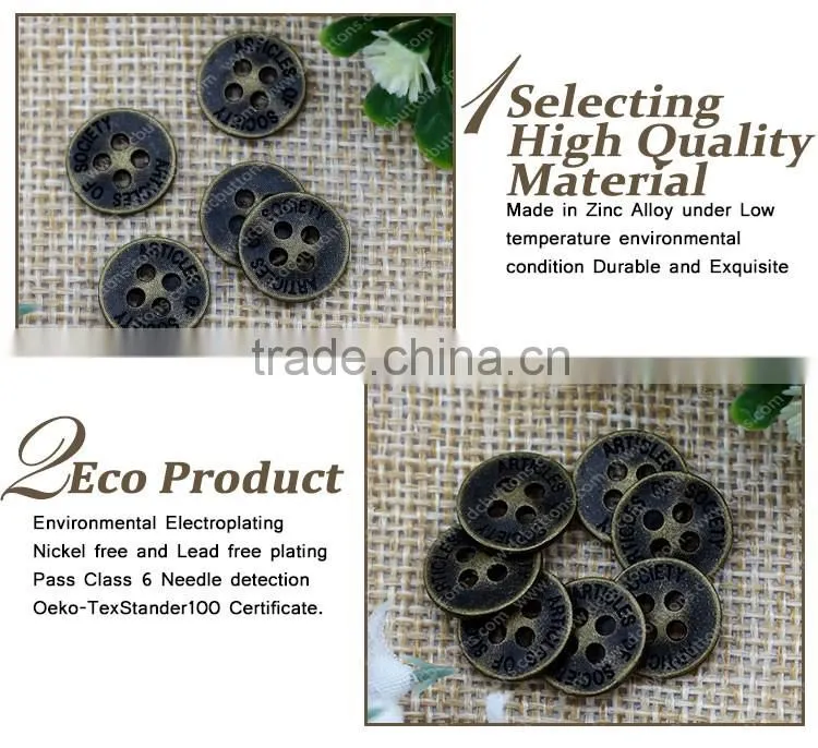 12mm Oeko tex 100 4 hole sewing button for baby apparels