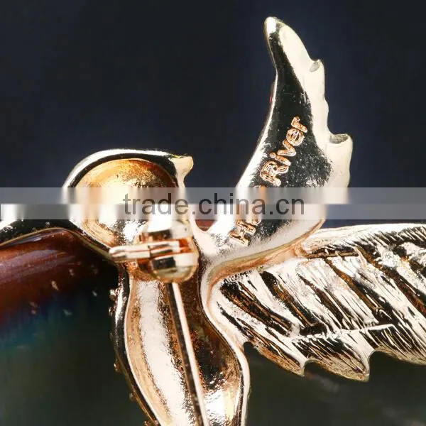 Vintage crystal bird custom brooch