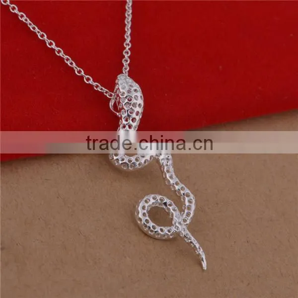 snake design silver chain pendant, 925 silver pendant