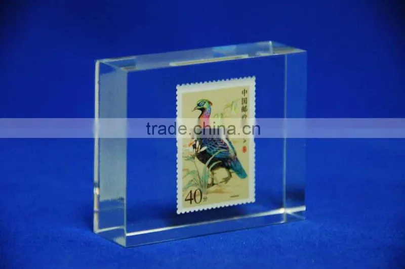 custom clear acrylic block with stamp