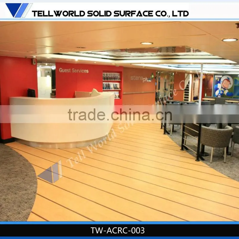 modern elegant fancy design half round office small reception desk