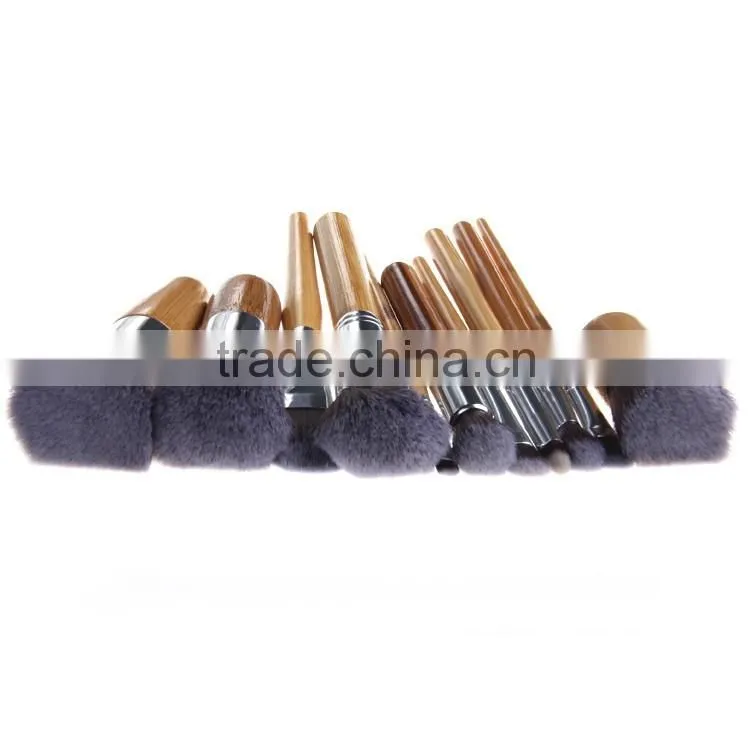 Natural Wood Handle Makeup brushes set 11 pcs