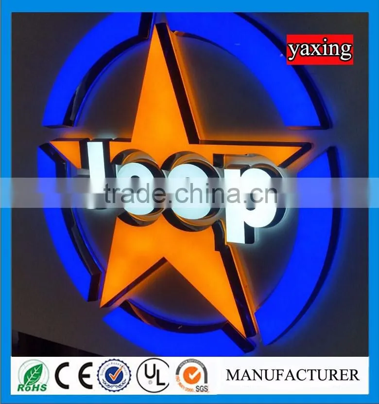 Advertising colorful high illuminated led channel letter lights sign