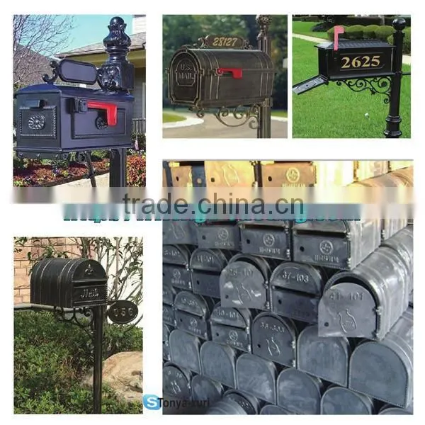 European-style Villa Outdoor Garden Rain proof Retro Black Mailbox Aluminum die casting mailboxes