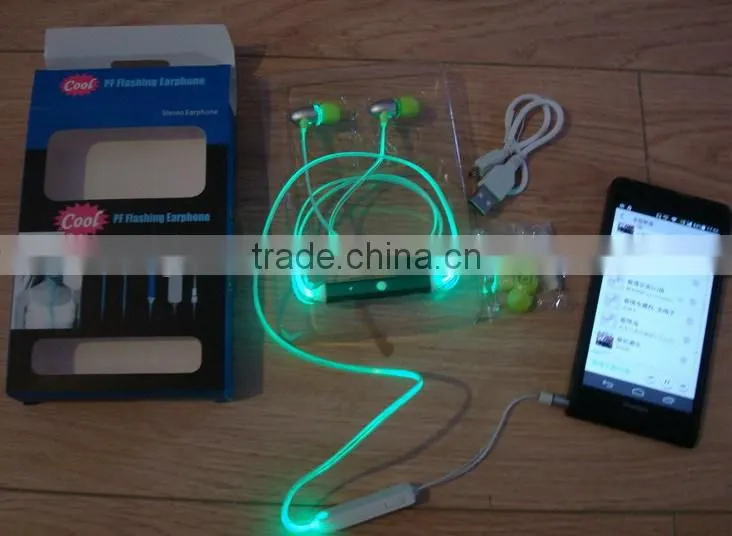 LED Flash Earphone / LED light earphones / LED lighting Earphone