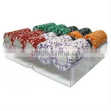 200pc Coin Inlay Poker Chip Set with Acrylic Case