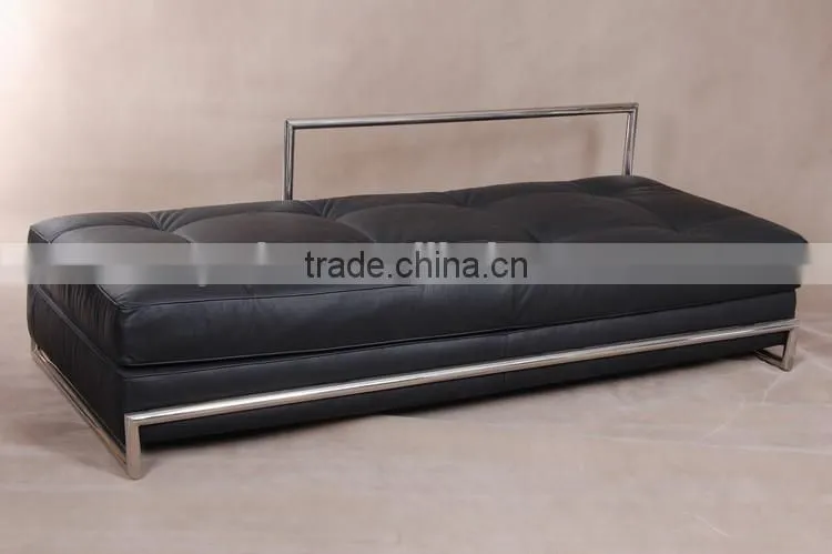 Cheap genuine leather black eileen gray daybed for sale made in China